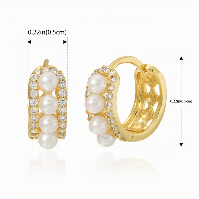 Women's S925 Silver Bead Pearl Zirconia Earrings